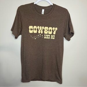 Taylor Swift Cowboy Like Me Brown Gildan T-shirt size small